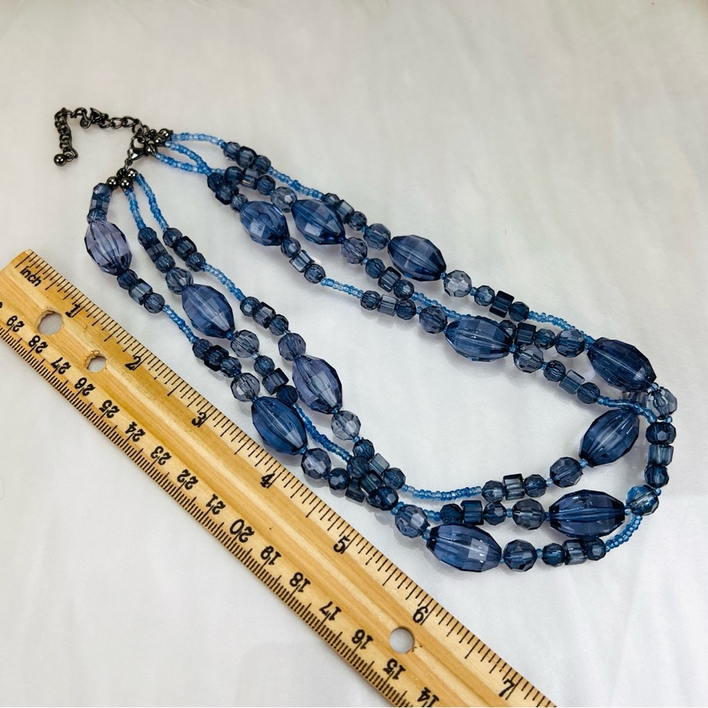 Pretty Blue Reflective, Layering, Multi Strand Ne… - image 6